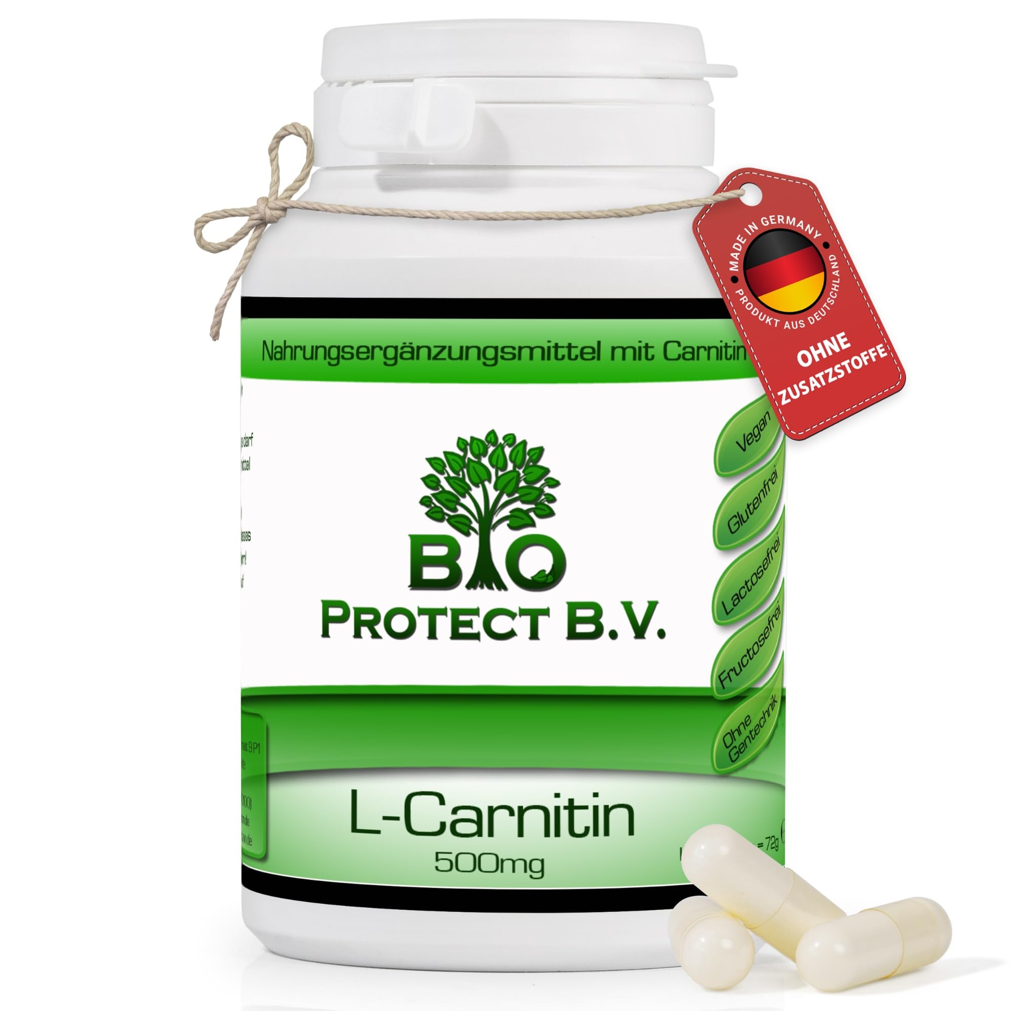 l-carnitin vegane ernährung BIO Protect Premium L-Carnitin 500mg - 120 Kapseln - Hochdosiert - Ohne  Zusatzstoffe - Laborgeprüft - Hochdosiert - Vegan