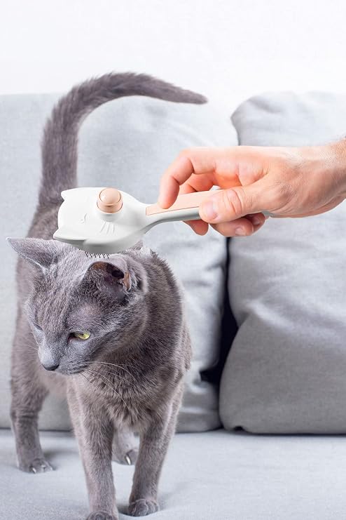 ATA HOME Cat Dog Automatic Cleaning Keyed Hair Collector Comb Press Cat Dog Brush Pet Pet Feather Hair Collection Brush