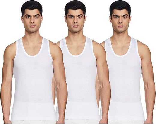 Rupa Jon Men Vest, Round Neck Sleeveless Vest, 100% Cotton, Regular Fit,Assorted Colour,Pack of 3