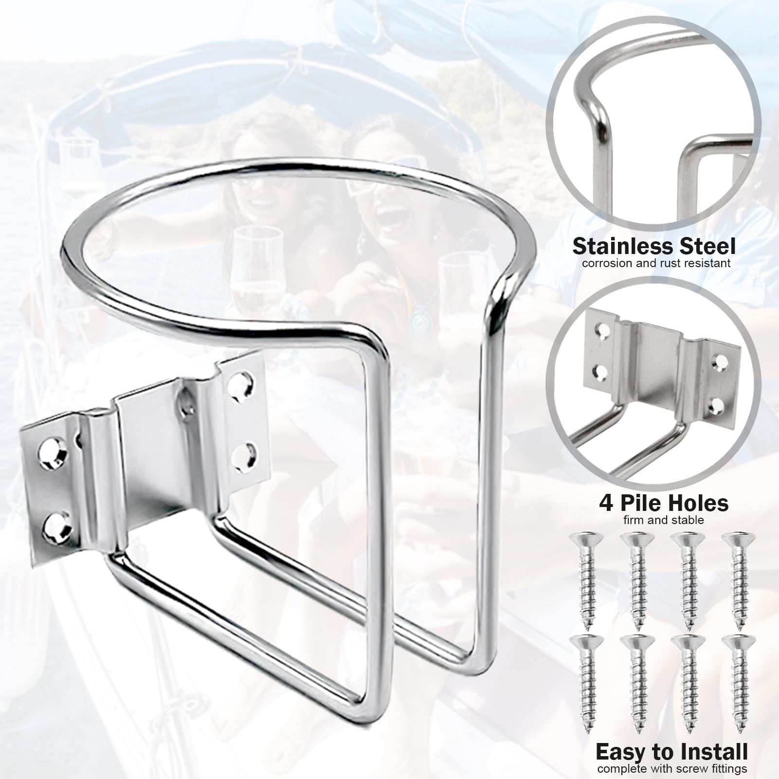 2 Stück Auto Becherhalter Edelstahl - Universal Getränkehalter Für Auto, Boot, Wohnmobil