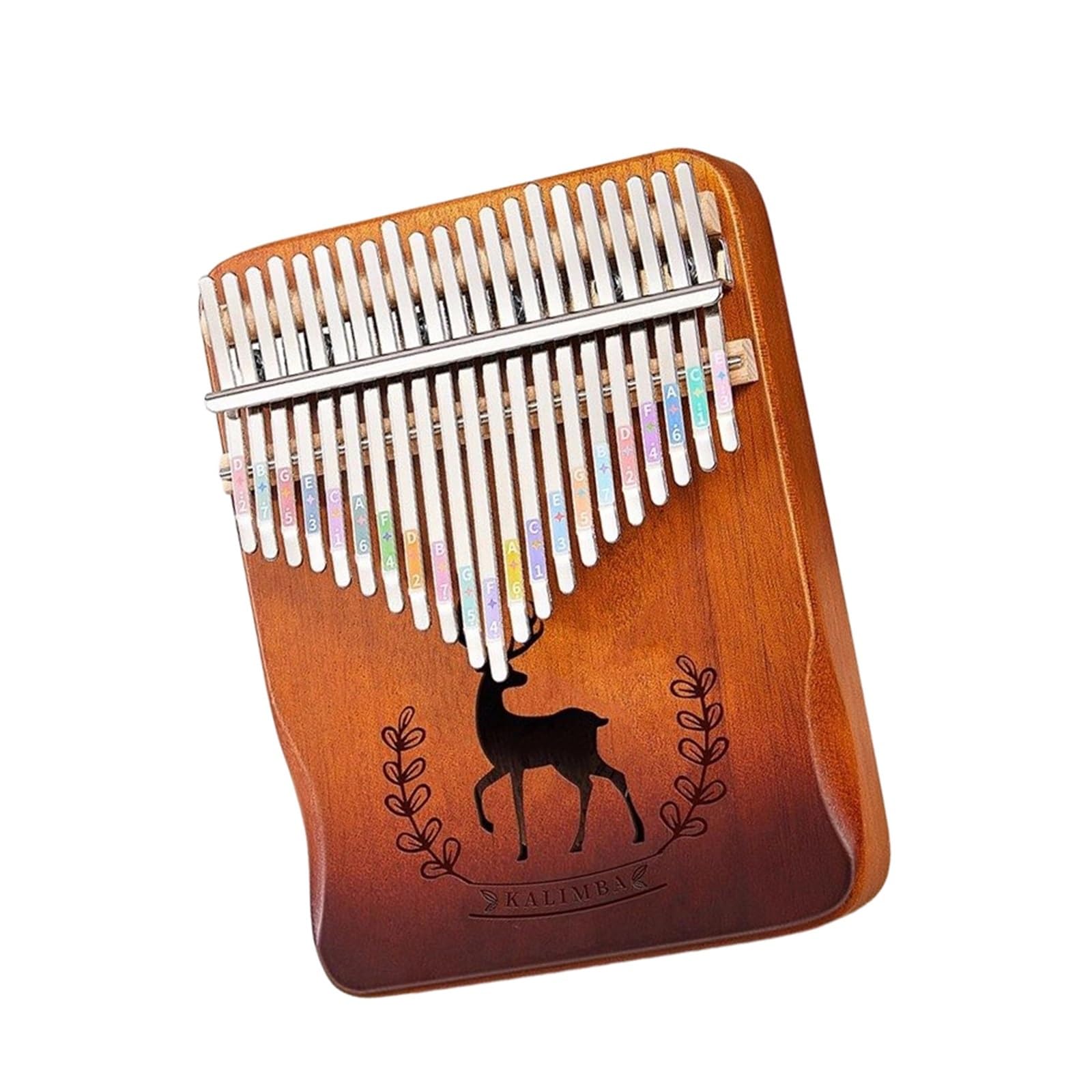 Kalimba De 17 Y 21 Tonos Un Instrumento De Estilo De Dedo Con Dibujos Coloridos Adecuado Para Principiantes(9)