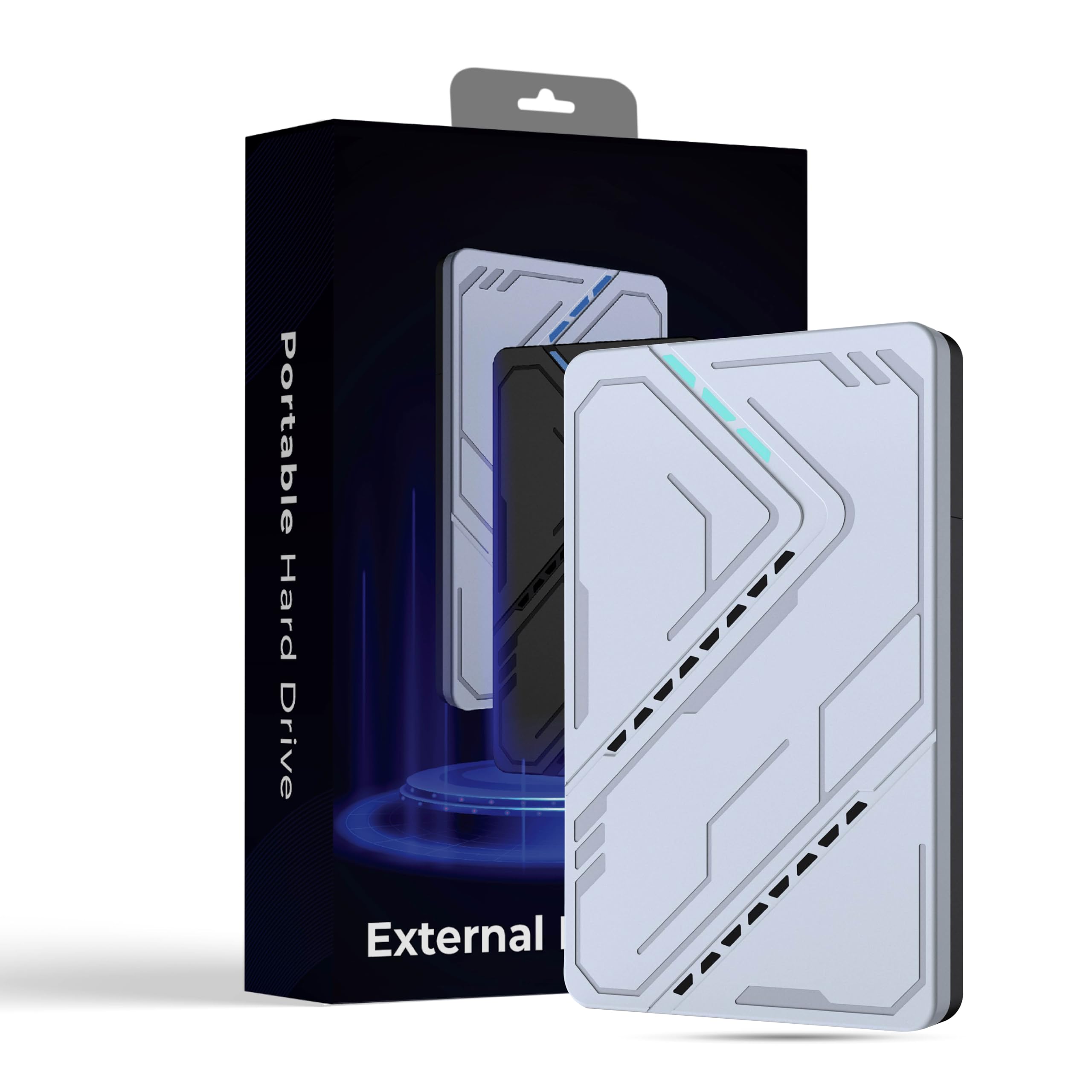 Hard disk esterno portatile da 1 TB, USB 3.0, HDD da 2,5", colore: argento | Trasferimento dati ad alta velocità, archiviazione di backup, per laptop, PC, desktop, console di gioco