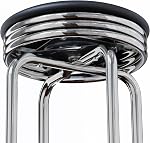 Winsome Wood Summit Swivel Bar Stools with Metal Legs, Black Faux Leather Seat, Set of 2