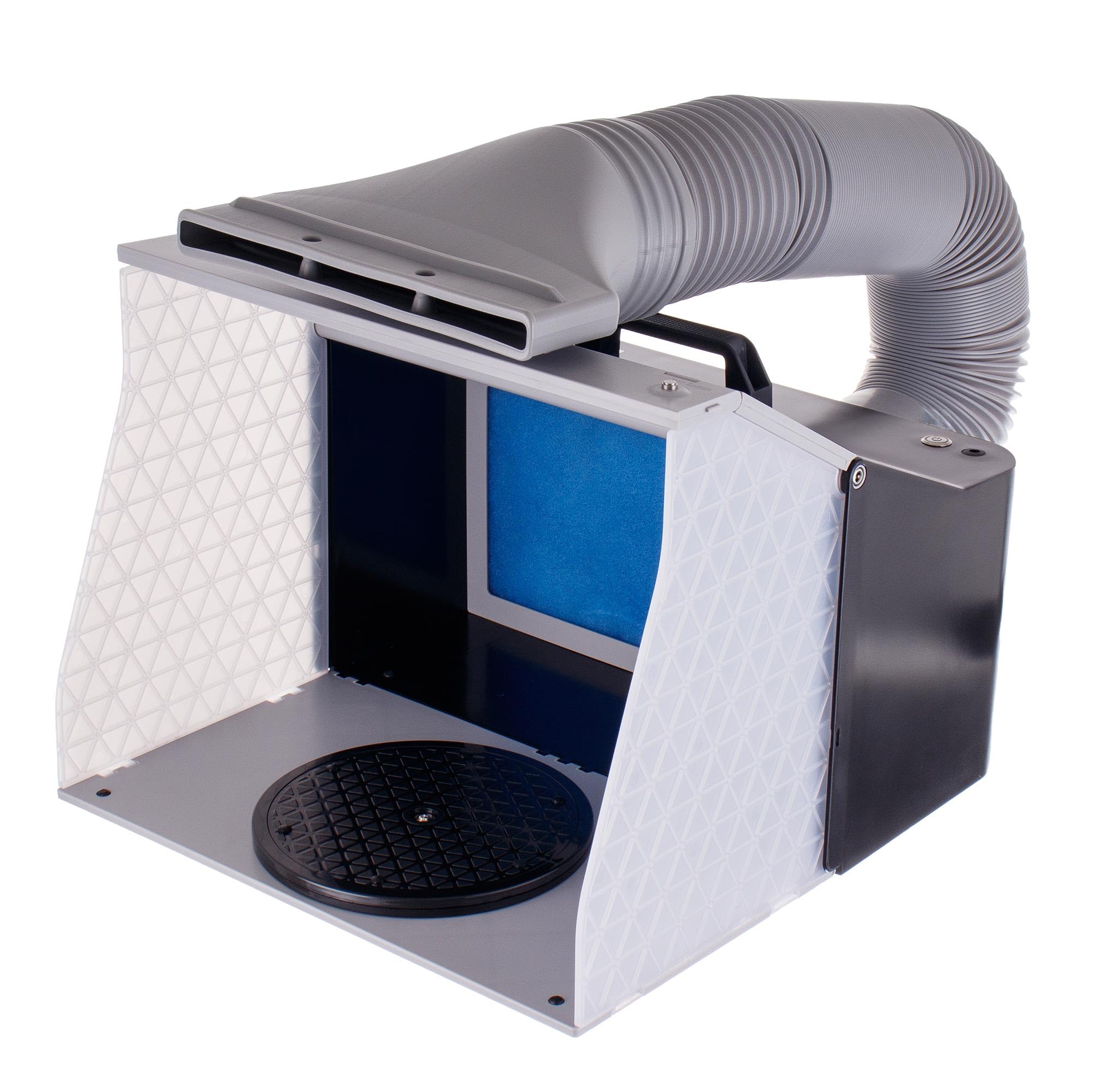 Airbrush Lackierkabine AH-310 LED Doppelventilator Abluftschlauch 230V leise 45 dB