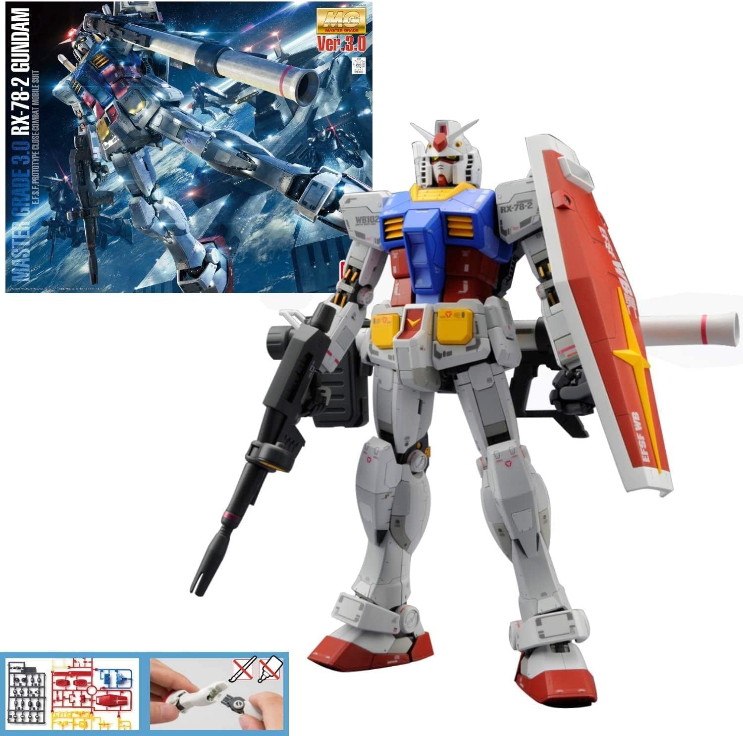【shin】MG RX-78-2 GUNDAM Ver.3.0 MG 1/100 RX-78-2 Gundam Ver.3.0 [Titanium Finish] : Amazon