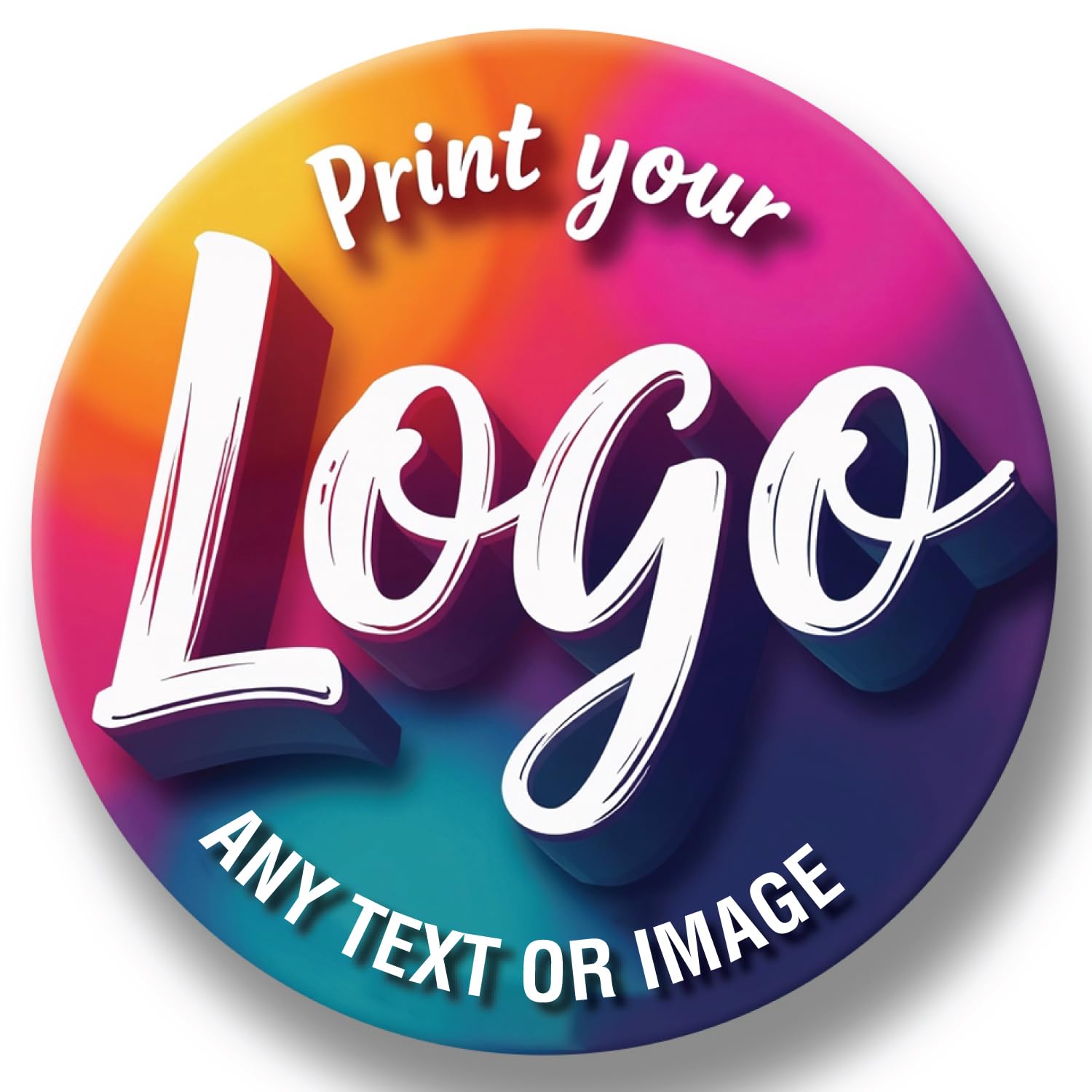 Personalised Logo Stickers Customised Stickers Labels Waterproof Logo Sticker 64 mm Personalised Sticker Any Photo, Logo Colour or Text