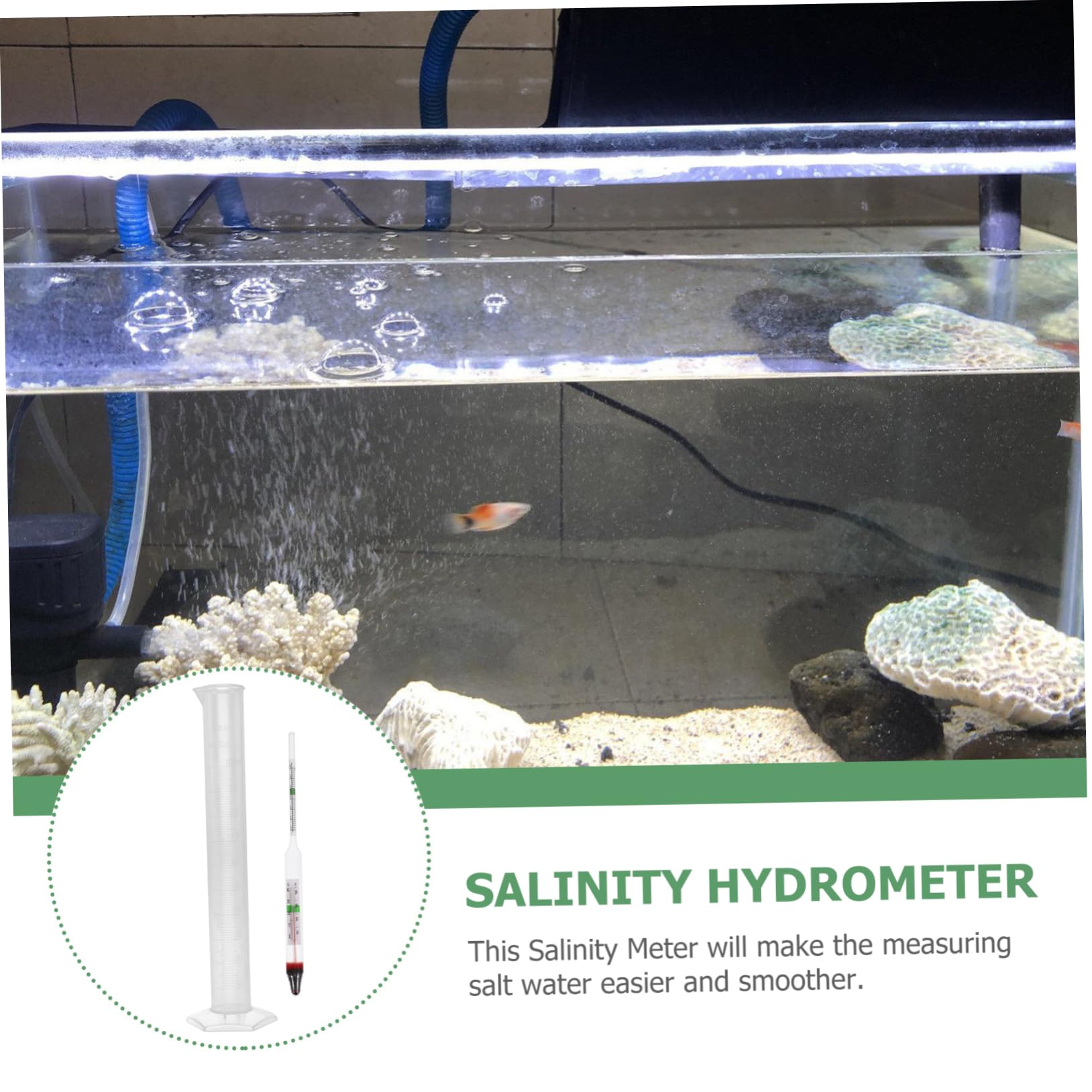 GLEAVI 4 Juegos De Medidor De Agua De Mar Areómetro De Acuario Salímetro De Agua Densitómetro Para Pecera Salinómetro De Acuario Probador De Medición De Agua Probador De Calidad Del Agua