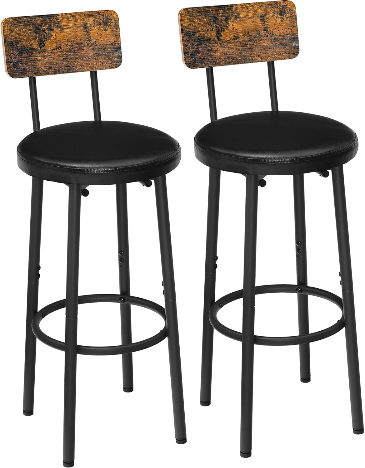 HOOBRO Bar Stools with Backrest, Set of 2 Bar Chairs