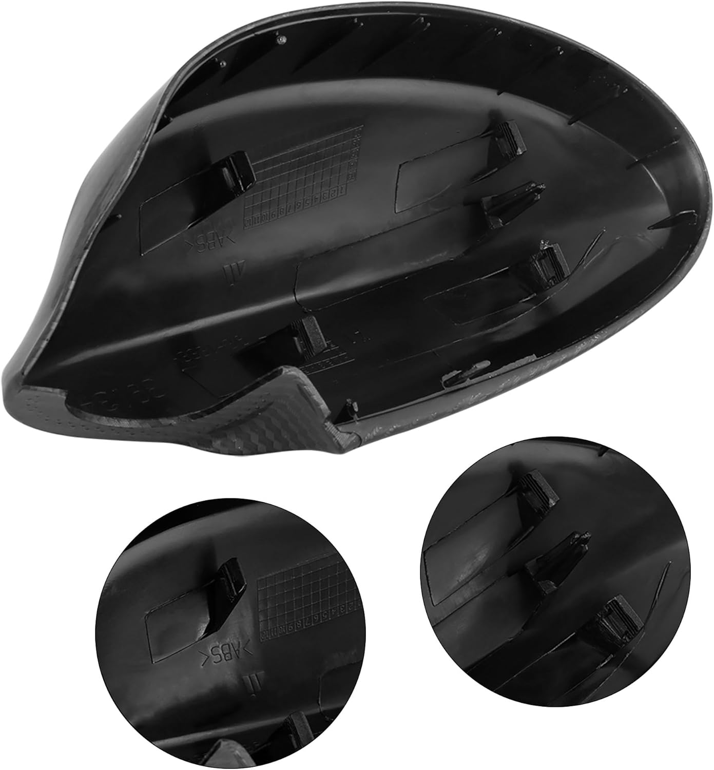 X AUTOHAUX Pair Exterior Rear View Mirror Housing Door Wing Mirror Cover Cap Carbon Fiber Pattern for BMW 3-Series E90 E91 325i 328i 330i Sedan 2005-2008