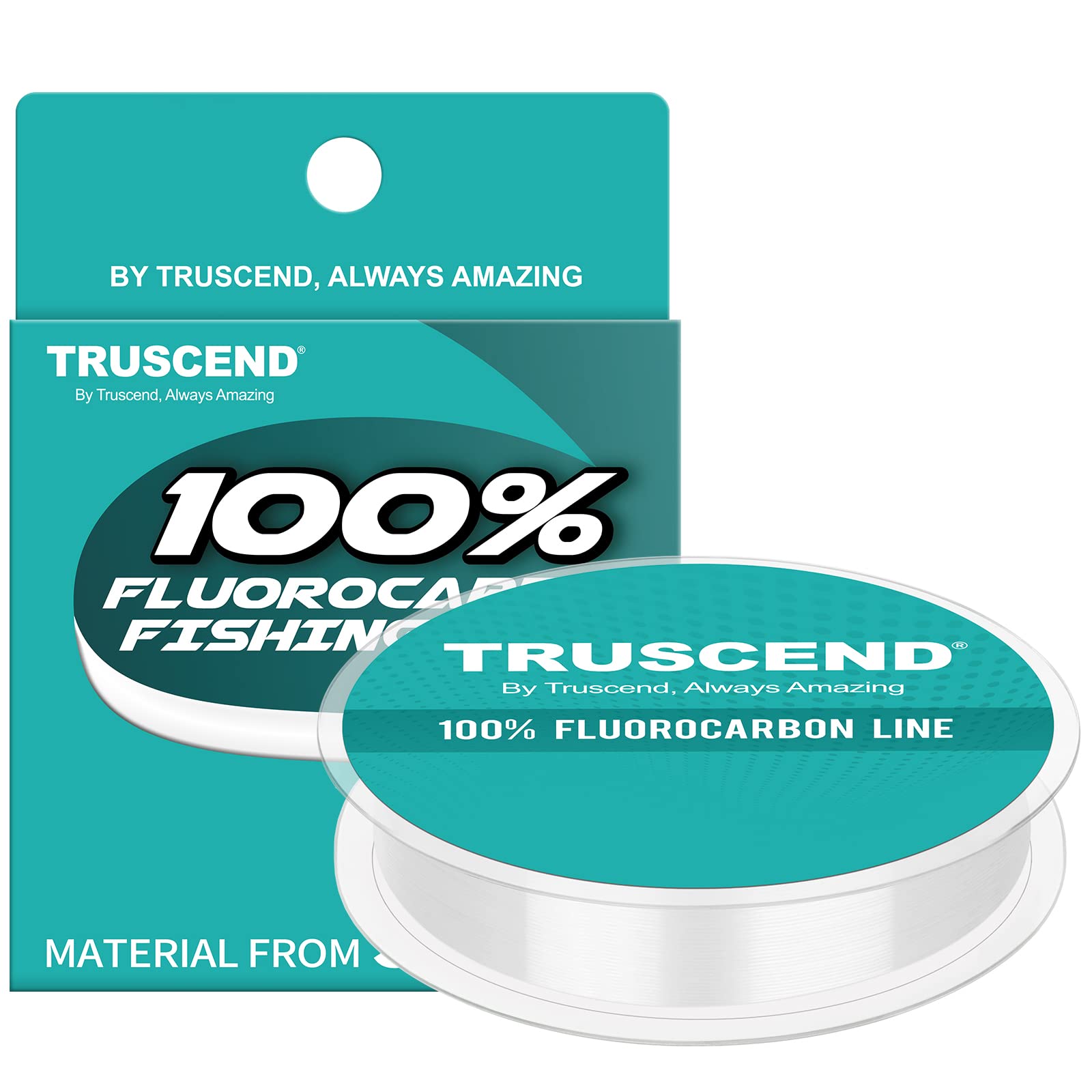 TRUSCEND 100% Fluorocarbon Fishing Line, Japan Material Nrivaled Sensitivity & Invisibility, Superior Castability & Toughness, Strong Impact Strength, Low Stretch & Memory,0.24mm/10lb/46yds