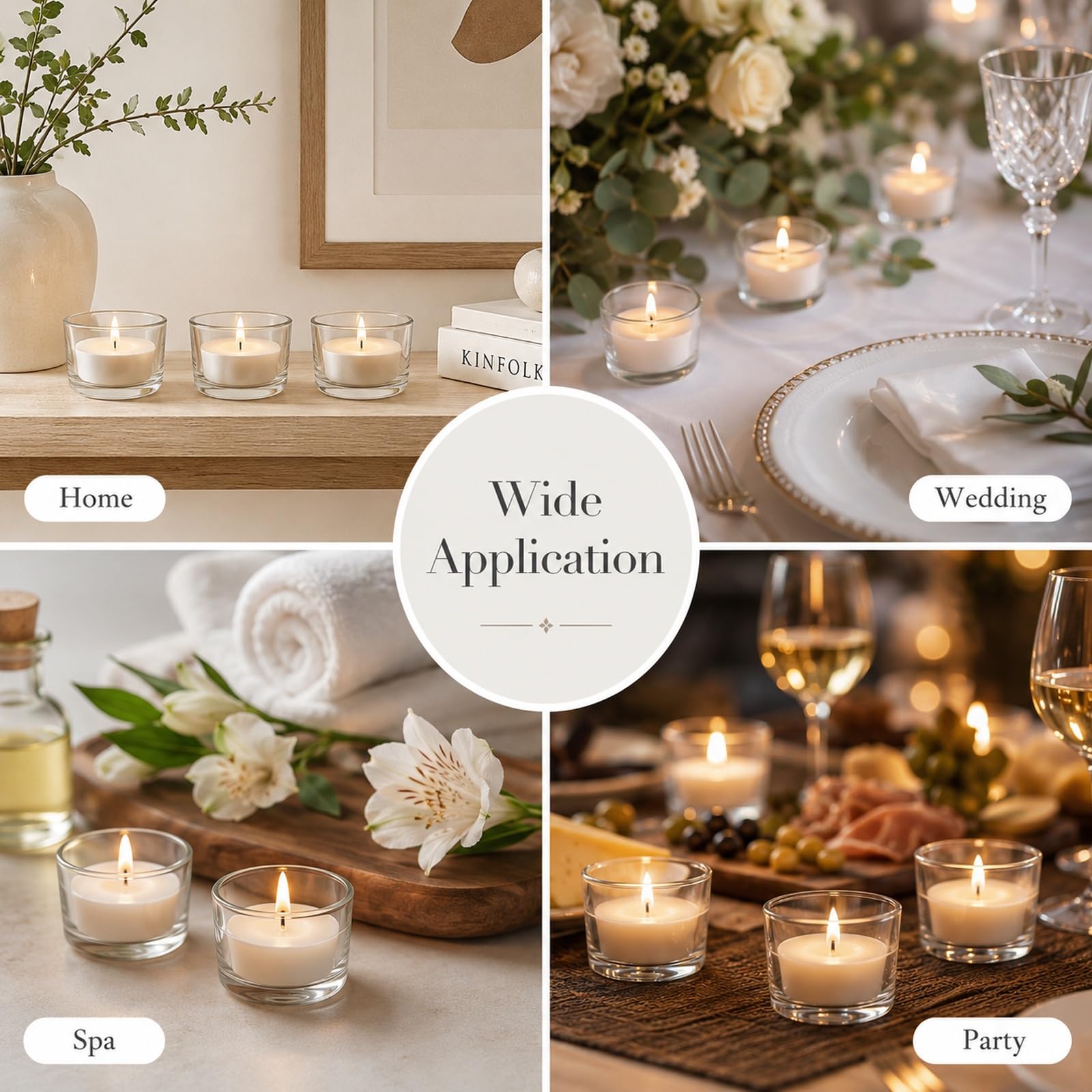 JMIATRY 48 Pezzi Mini Portacandele 47x43x26mm, Porta Candele in Vetro, Portacandele Vetro per Decorazioni Casa Catering Matrimoni