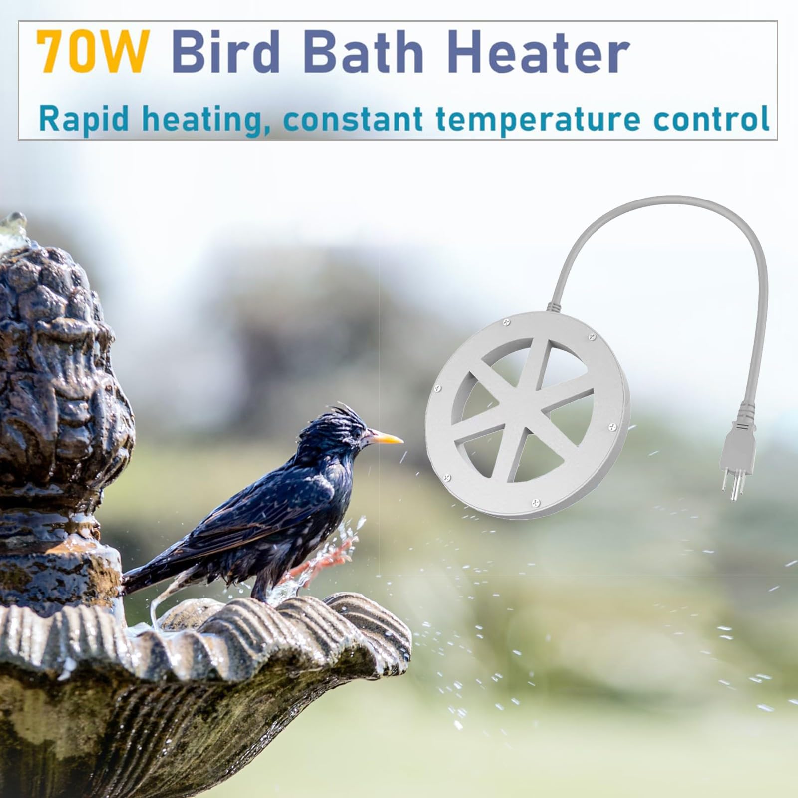 HOT ! Chicken Coop Solar Powered Bird Bath Heater Solar Birdbath Heater For  Winter Chicken Heater Bird Bath Heater, image size:1600x1600