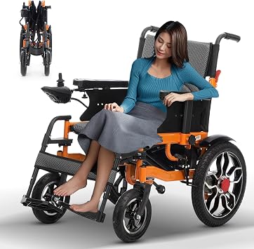 All Terrain Electric Wheelchair,Portable Electric Wheelchairs for Adults,20in Width Power Wheelchair for Indoor&Travel Use,Lightweight Foldable Motorized Wheelchair for Seniors,Mobility Aids