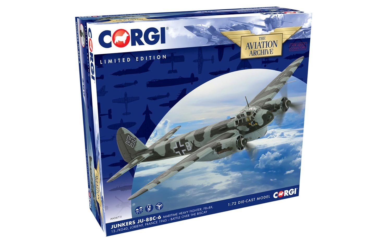 Amazon | Corgi 1/72 Scale Diecast AA36711 Junkers Ju-88C-6