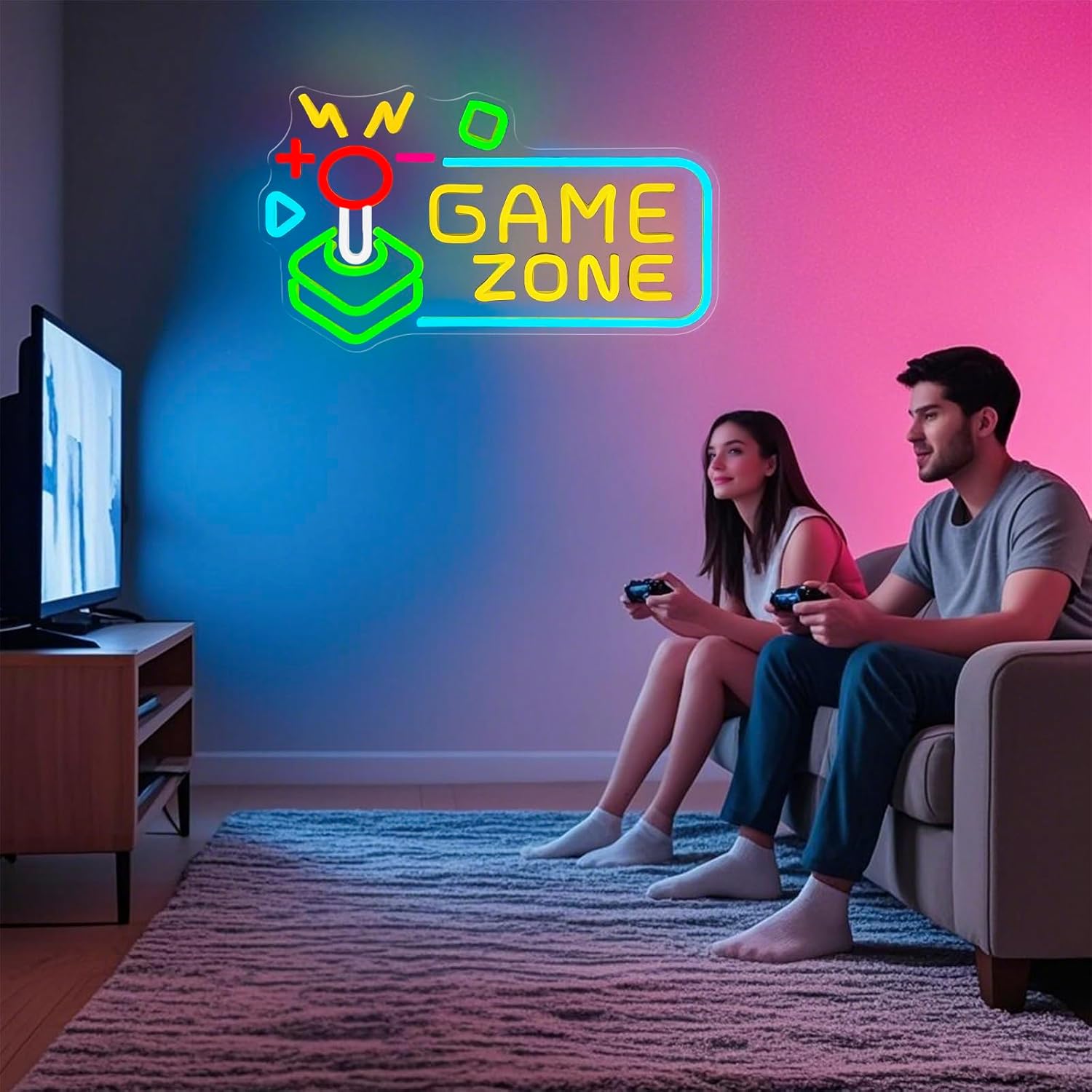 Game Zone Neon Sign for Gamer Room Decor, Gaming Light Neon Sign for Wall, Bedroom, Man Cave, Dimmable Led Neon Gaming Signs Gifts for Gamer, Boys, Teens, Men - Image 3