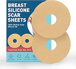 Fita de silicone para cicatrizes de mama, folhas de silicone para remoção de cicatrizes de mama, pacote com 6, redução de mama após cirurgia para cicatrizes, suprimentos pós-cirurgia de aumento de