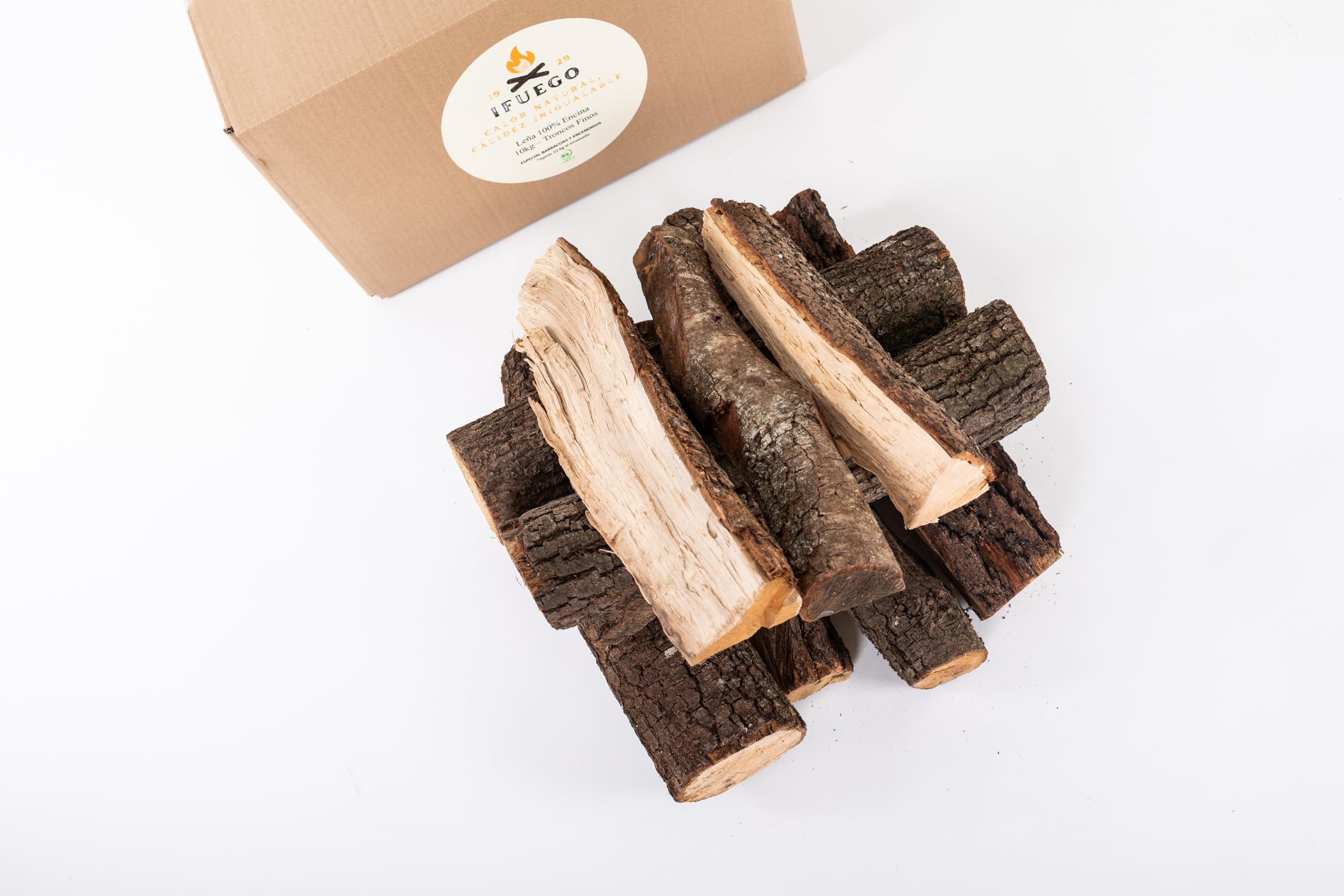 Leña para Barbacoas 100% Encina de Fácil Encendido (10kg)