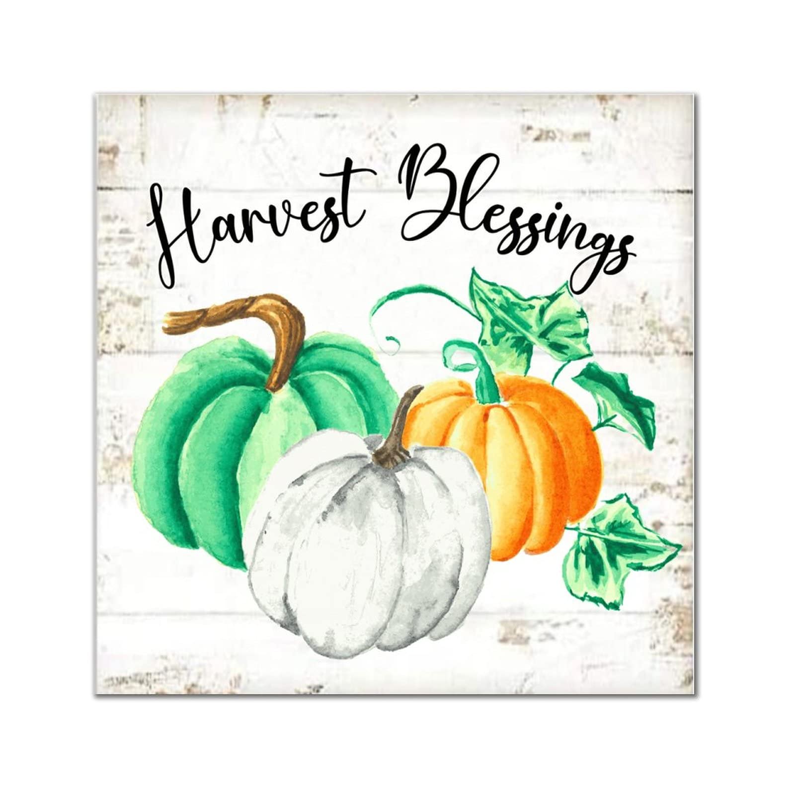 Panneau en bois mural Harvest Blessing, solution déco 30cm pour porte d'entrée