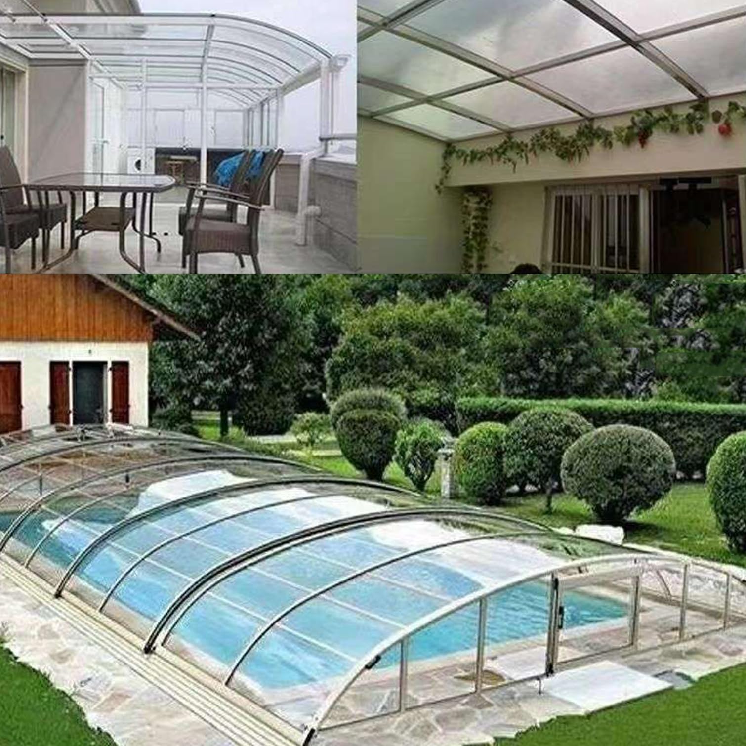 Paneles de Techo de Placas de Policarbonato Transparente Lámina de Acrílico,Hoja de Plástico Impermeable,Protección UV,para Invernaderos,Jardín Toldos,Cocheras,Fácil de Cortar (0.8x2m)