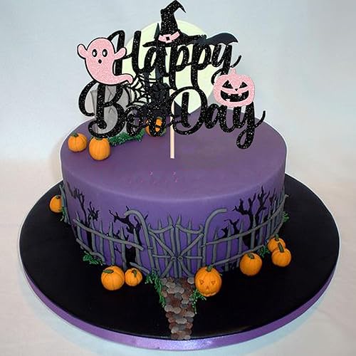 Vista 94 de Rsstarxi 1 paquete de decoración espeluznante para tartas, fantasma, murciélago, araña, decoración de Halloween y primer cumpleaños Diseño 4