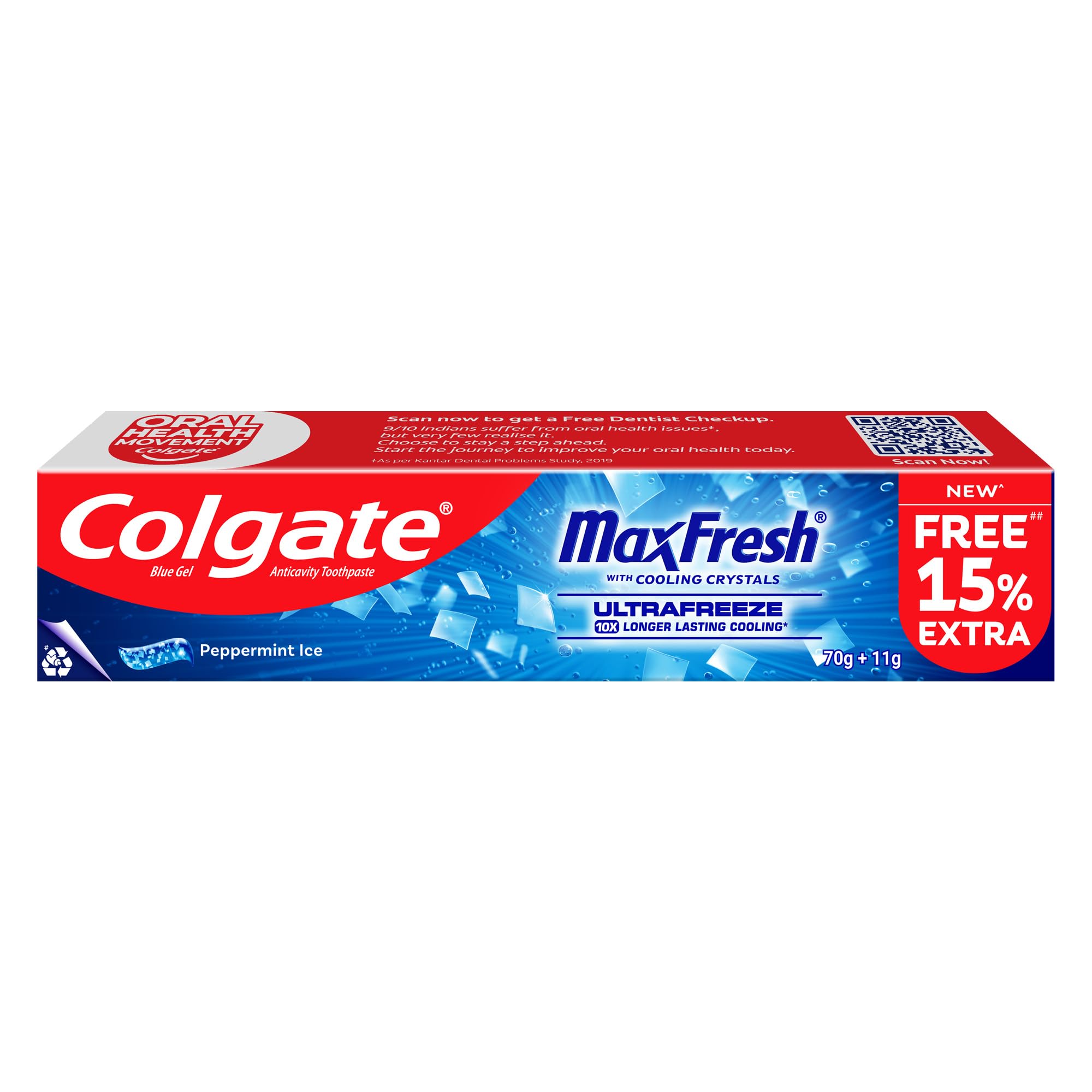 Colgate Maxfresh 80g Dental Hygiene Toothpaste Peppermint Ice (Blue Gel)
