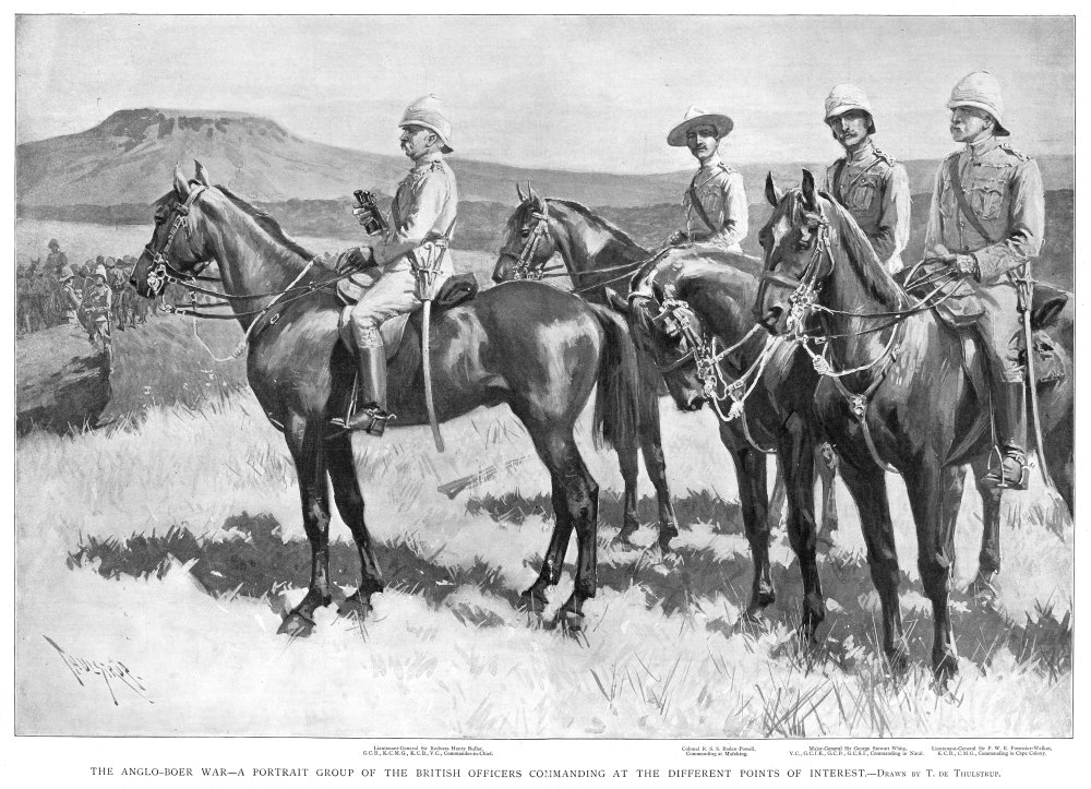 Second Boer War 1899 Ngroup Portrait Of British Commanding Officers During The Second Boer War Left To Right Lieutenant-General Sir Redvers Henry Buller Colonel Robert Baden-Powell Major-General Sir G