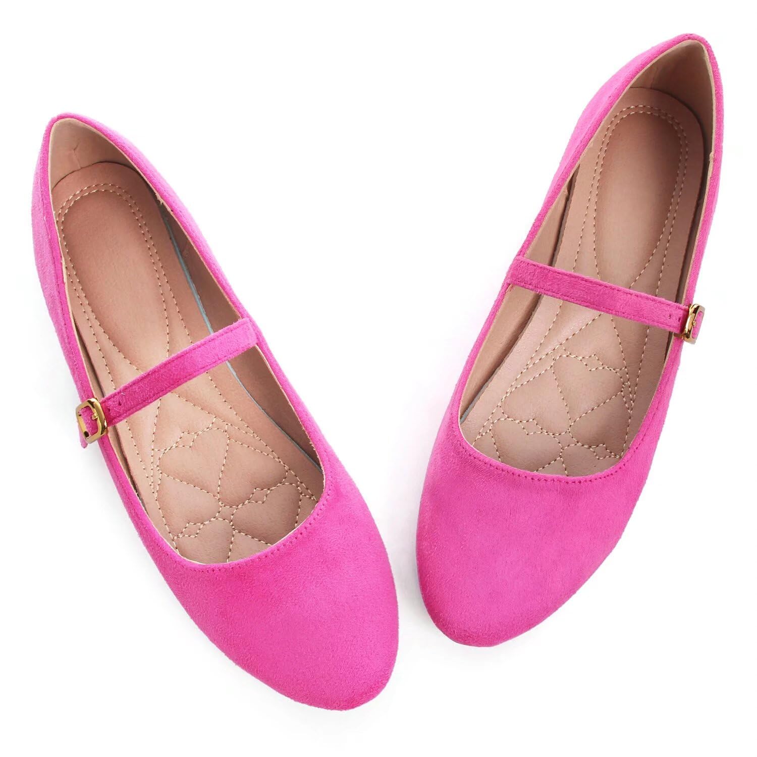LUXINYU Women's Slip on Flats,Classy Round Toe Solid Classic Mary Jane Ballet Dance Shoes Soft Comfortable PU Flat Shoes