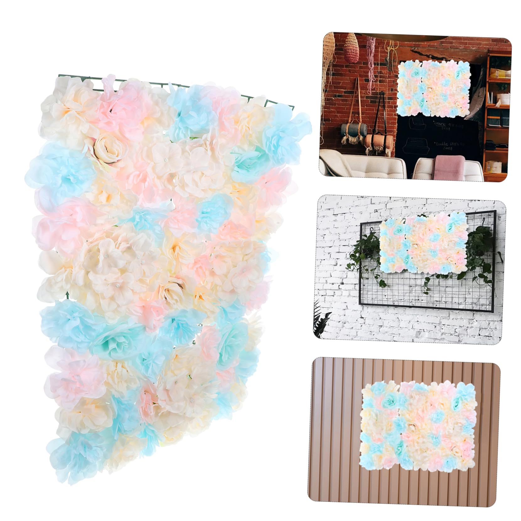 Amosfun Künstliche Rosen Blumenwand 40x60 cm aus PVC und Seidenstoff | Fotohintergrund für Hochzeit und Zuhause, Realistische Optik, Elegante Wanddekoration