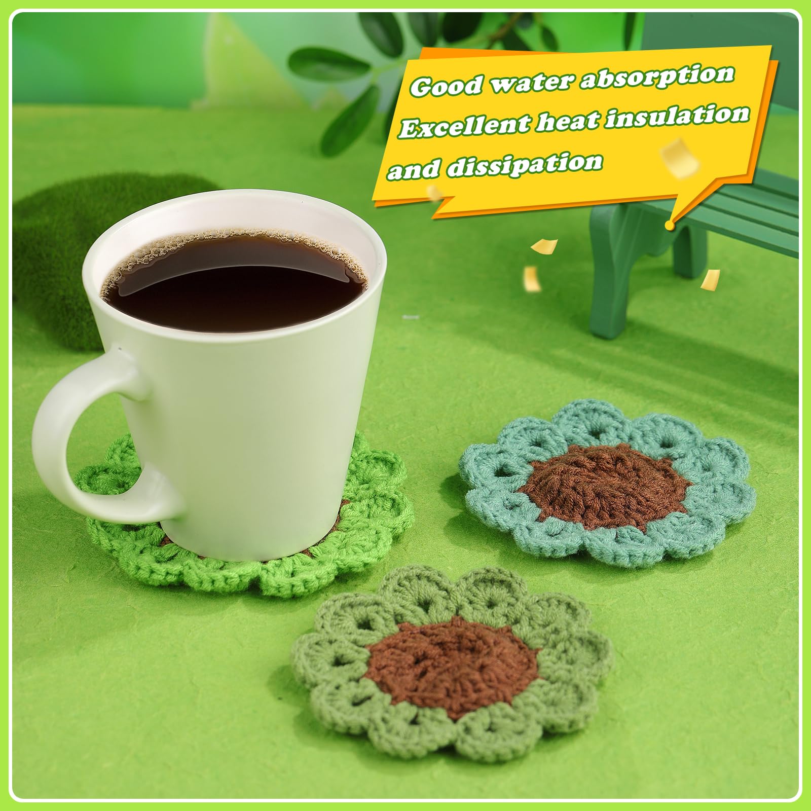 Beginner Crochet Coasters Kit - Easy Crafting! -5 Beginner Crochet Coasters Kit - Easy Crafting! -5