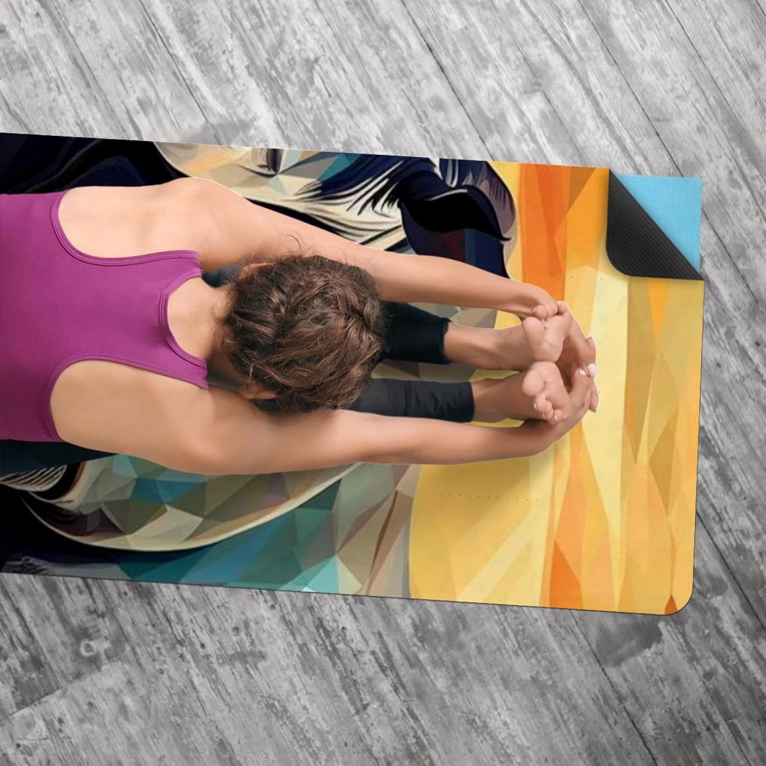 Yoga Towel, Rhino Animal Print Non Slip Sweat Absorbent Hot Yoga Mat Towel for Hot Yoga, Pilates and Fitness - 72.8" x 26.8"