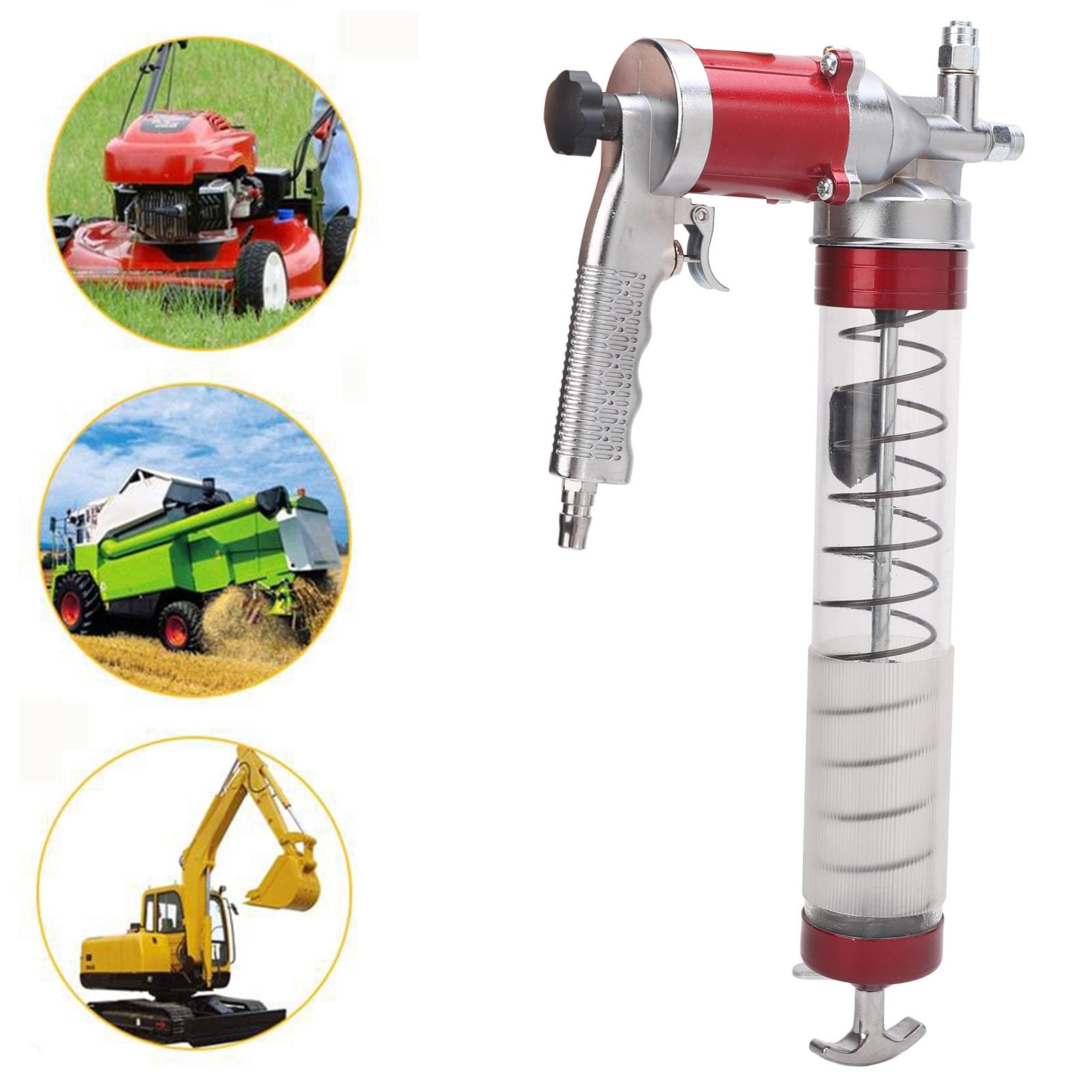 W Pełni Automatyczna Smarownica 10000-12000PSI Wytrzymała, Pneumatyczna Smarownica Smarownica z Chwytem Pistoletowym i Wężem Sprężynowym