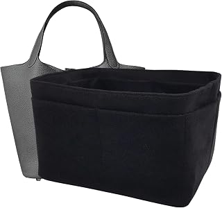 Purse Organizer Insert for Picotin 22, Bag Handbag, Fabric, Lightweight, Fits Perfectly, Sturdy, Hand Wash, Keep Its Shape Gift Ideas for Women (Black SPC22N)