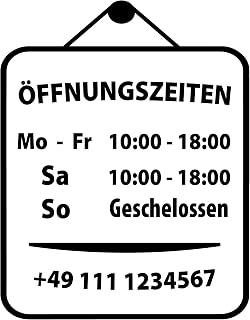 Öffnungszeiten Schaufensterbeschriftung Vinyl – Fensterfolie Personalisiert – Aufkleber mit Wunschtext – UV-beständig & Wetterfest für Türen