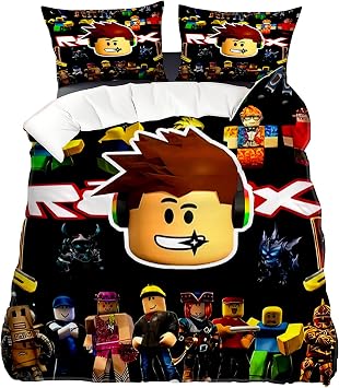 Roblx Boys Single Duvet Cover Set, Roblx Bedding, Single Bedding Set for Boys, Polyester Cotton Suitable for Children, Teenagers