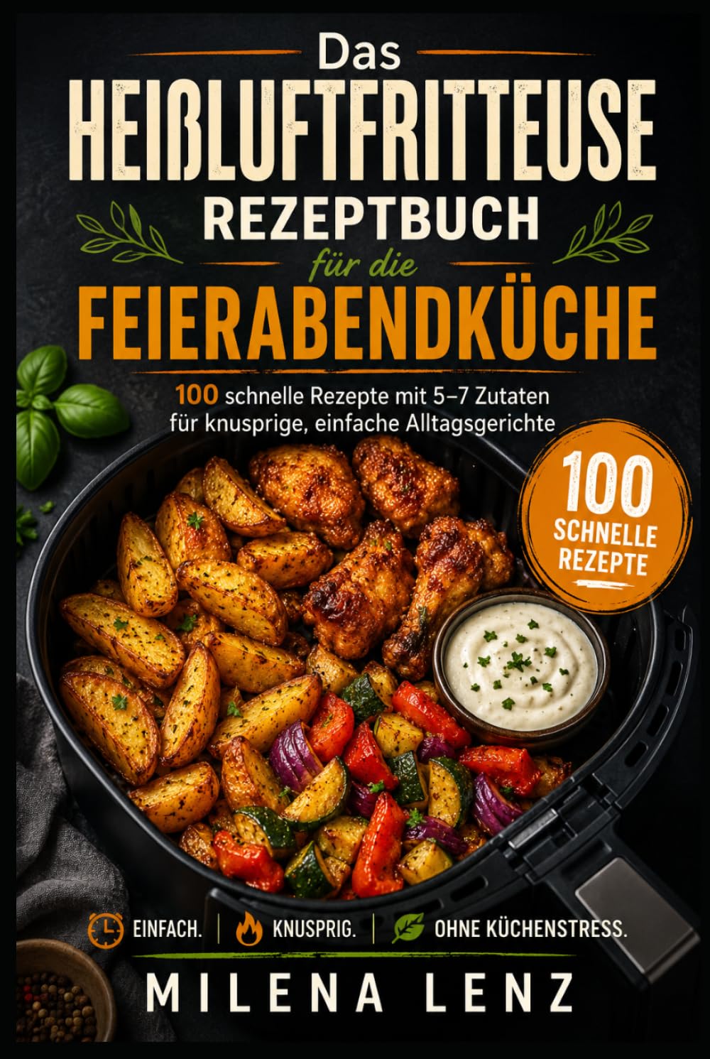 HEIßLUFTFRITTEUSE REZEPTBUCH: Feierabendküche in 20 Minuten - 100 Rezepte - 5–7 Zutaten - Wochenpläne