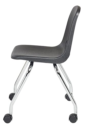 Miniatura 4 de Factory Direct Partners 10372-GN - Silla escolar móvil de 18 pulgadas con ruedas para niños, adolescentes y adultos asiento ergonómico para