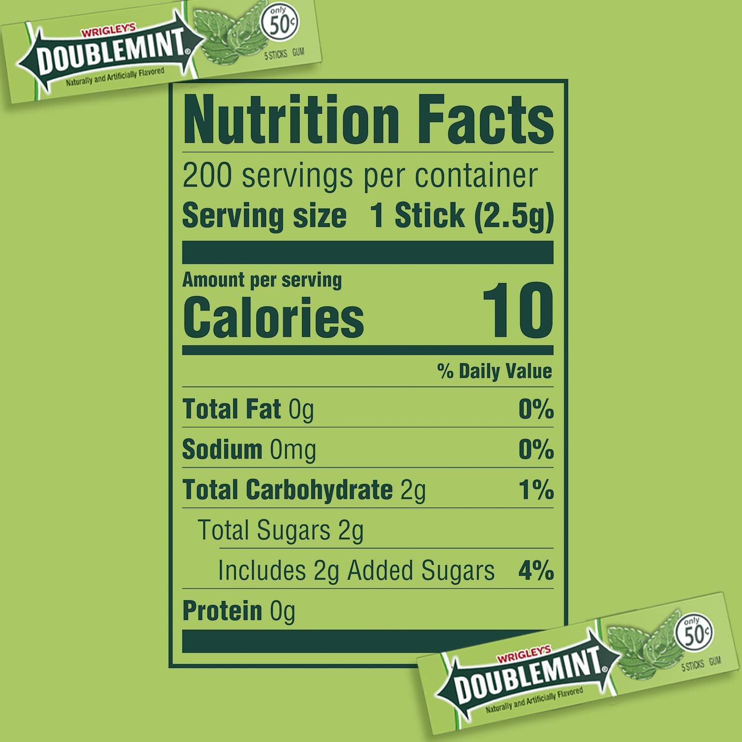 Extra Wrigley'S - Goma de mascar doble menta (20 x 5 palitos)