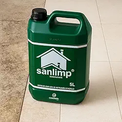 Sanlimp Ácido Muriático Concentrado 5 L Desincrustante Pós-Obra para Pisos, Pedras e Superfícies Rígidas, Alta Eficiência na Remoção de Cimento, Rejunte e Resíduos Pesados