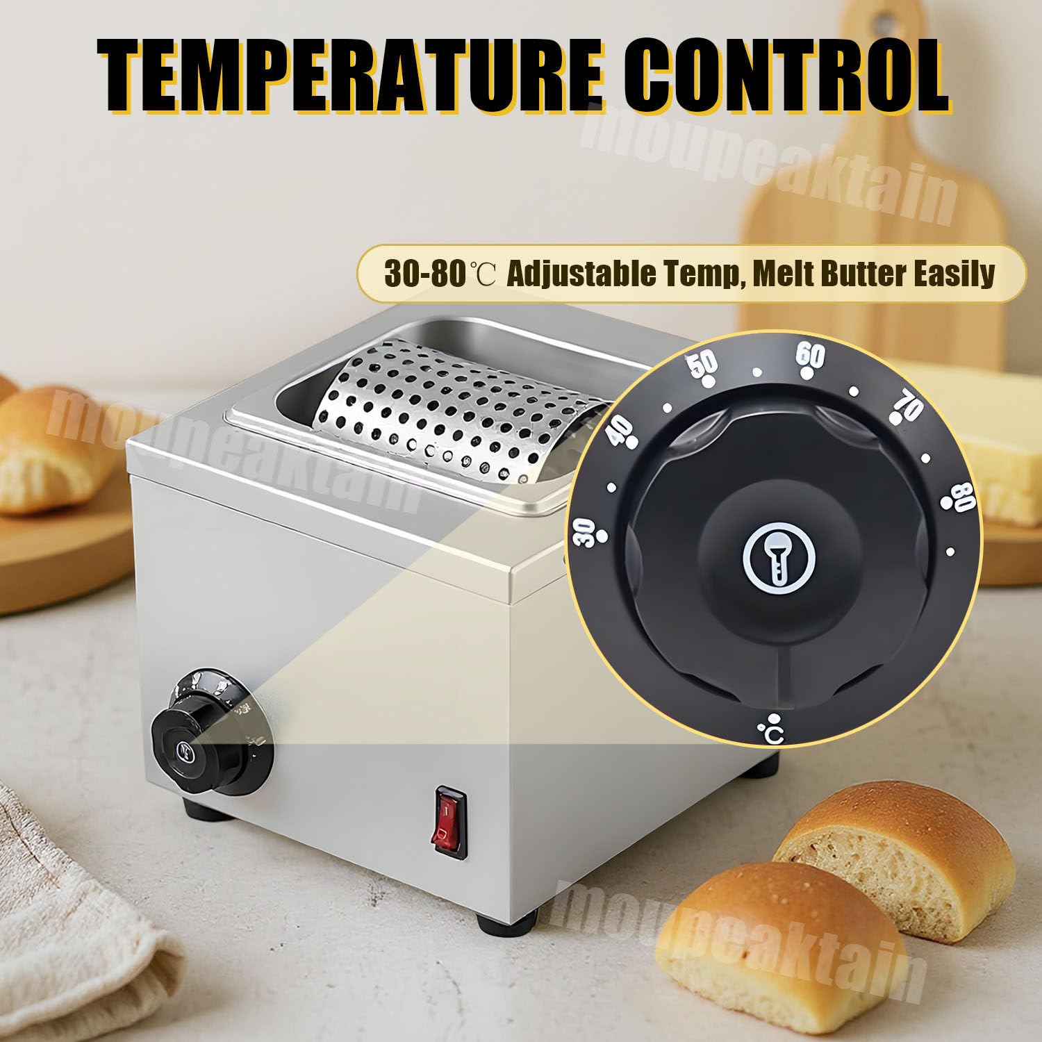 Elettrico Centrifuga per Burro in Acciaio Inossidabile, Macchina a Rulli per Burro, Ruota Spalmatrice per Burro, Spalma Il Burro Uniformemente su Hamburger, Pane E Toast