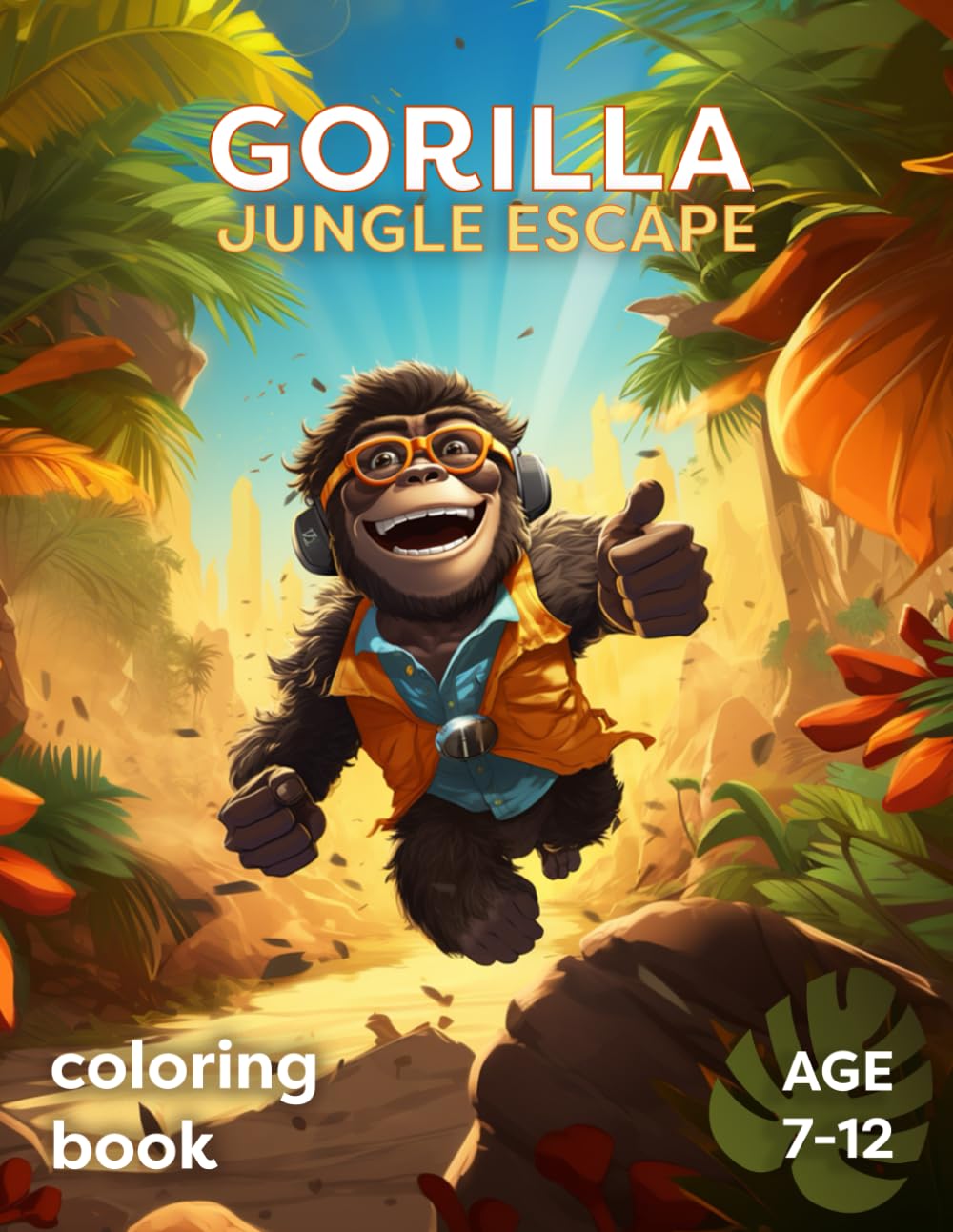 Gorilla: Jungle Escape: Journey Beyond the Jungle, Coloring Book for Kids age 7-12