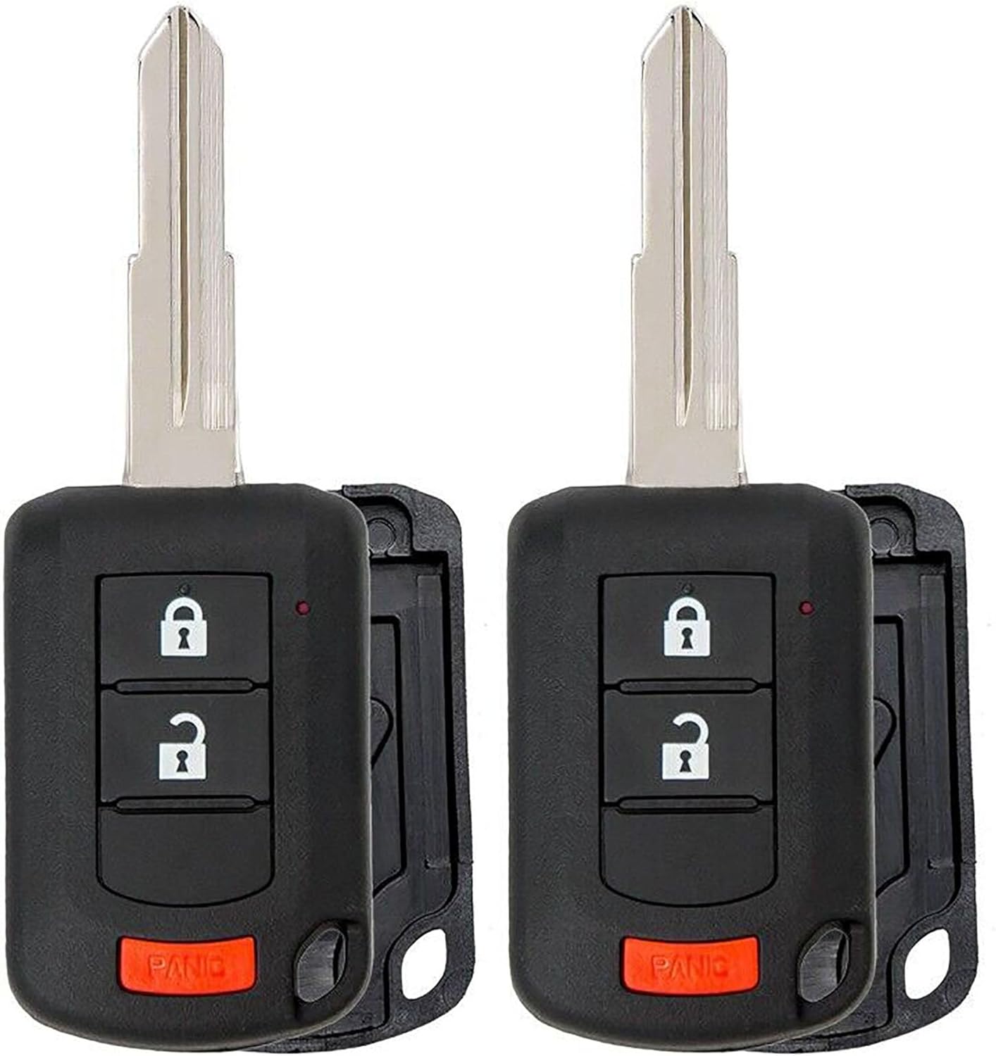 2X New Replacement Key Fob Remote Shell / CASE Compatible with & Fit for Mitsubishi Vehicles - MPN OUCJ166N-03 (NO Electronics or Chip Inside)