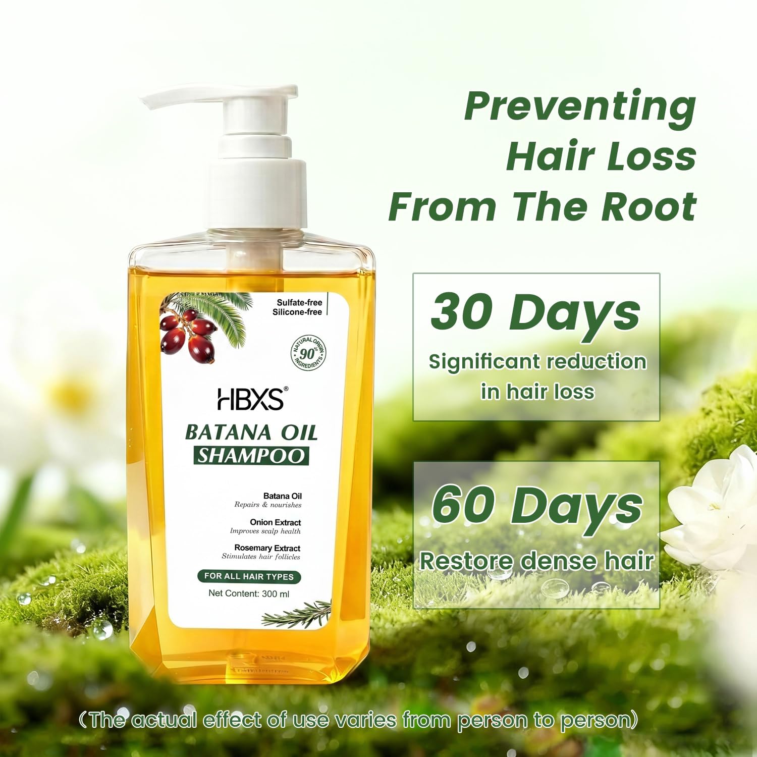 Batana Oil Shampoo for Hair Growth, Infused with Rosemary & Onion Extract, Nourishing Formula for Fuller, Thicker-Looking Hair, Moisturizing Daily Care for Women & Men, Sulfate Free, 10.14 fl oz