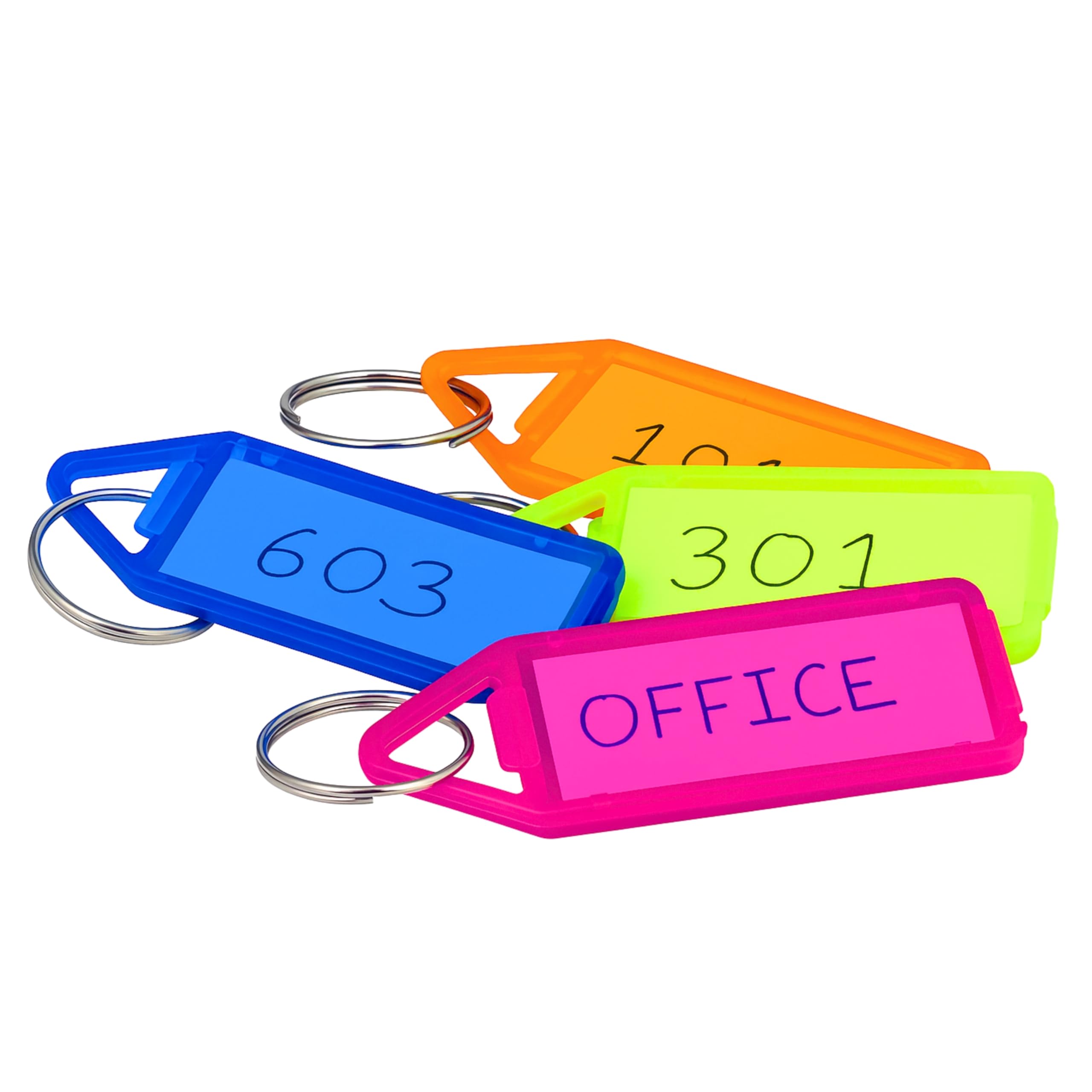Skrill 50-Pack Key Tags with Split Rings – Writable ID Label