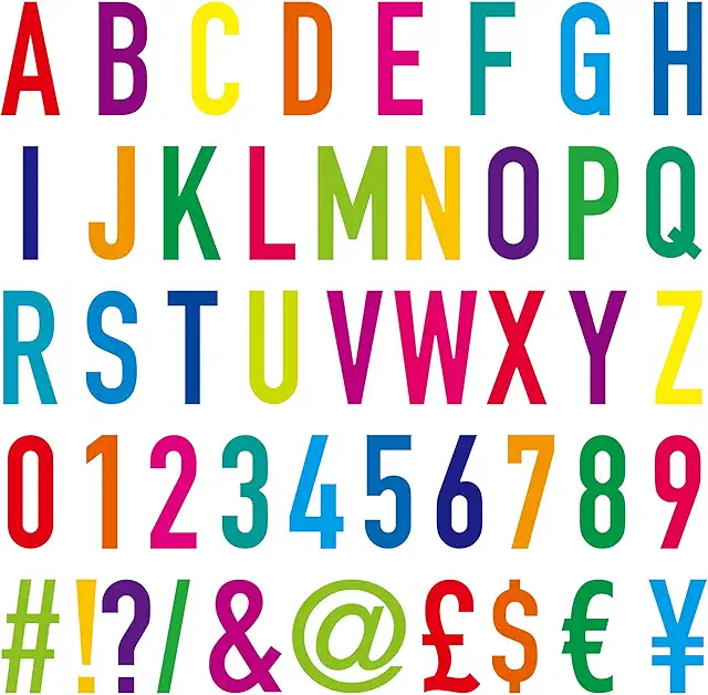 504pcs Colorful Letter Stickers - Large Alphabet & Number Labels for Organization