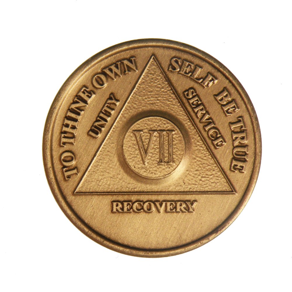 Phixnozar 7 Year Bronze AA (Alcoholics Anonymous) - Sober / Sobriety / Birthday / Anniversary / Recovery / Medallion / Coin / Chip by Generic