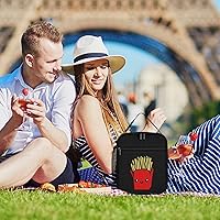 Vista 8 de Linda bolsa de almuerzo con aislamiento de papas fritas para mujeres y hombres, reutilizable, bolsa de mano para el trabajo y viajes