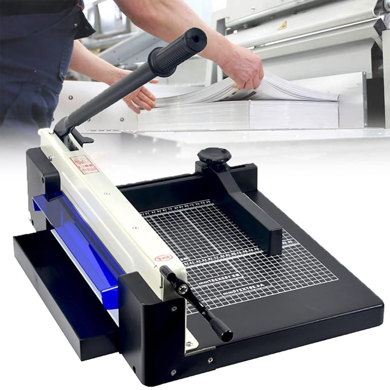 Taglierina per Carta Impilabile Manuale, Taglierina per Carta per Carichi Pesanti con Guida di Taglio, Larghezza Taglio: 310MM/spessore Taglio: 40mm/tolleranza Taglio: ±2MM, per Uffici/scuole