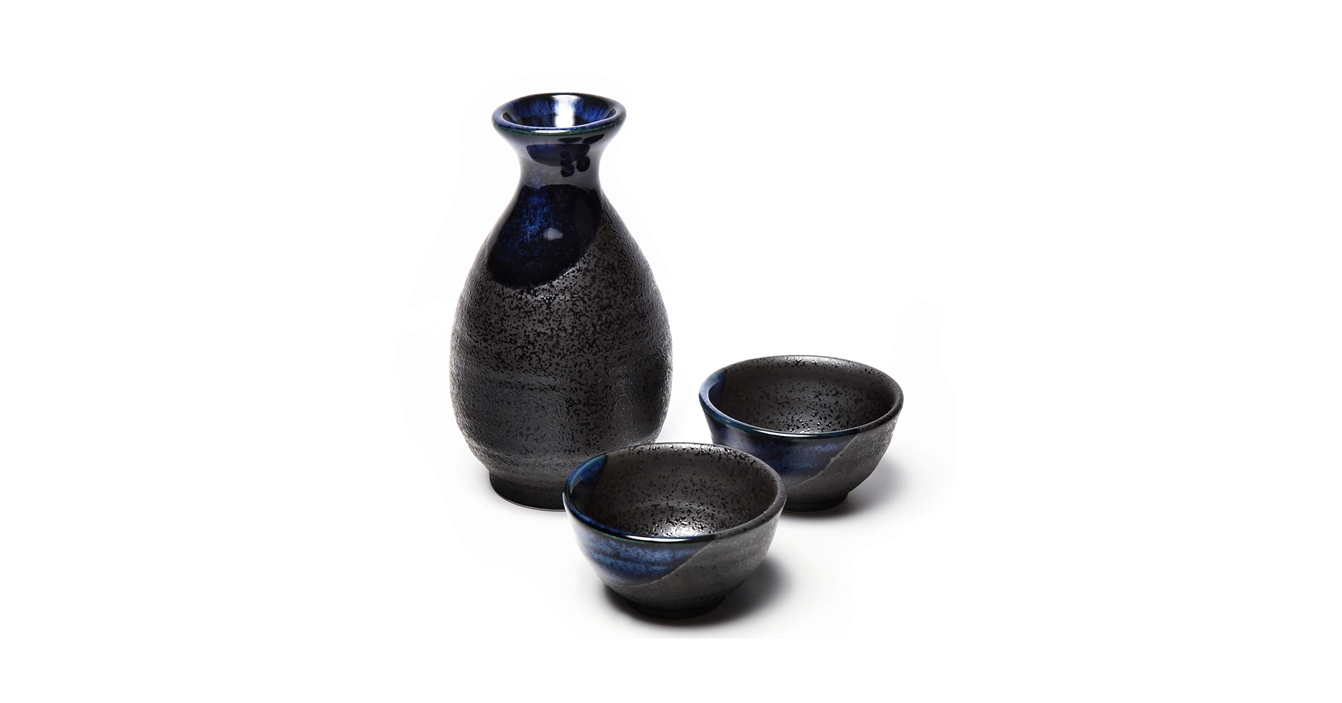 Amazon.co.jp: 徳利 おちょこ セット 黒吹青流徳利(小) 徳利＆盃