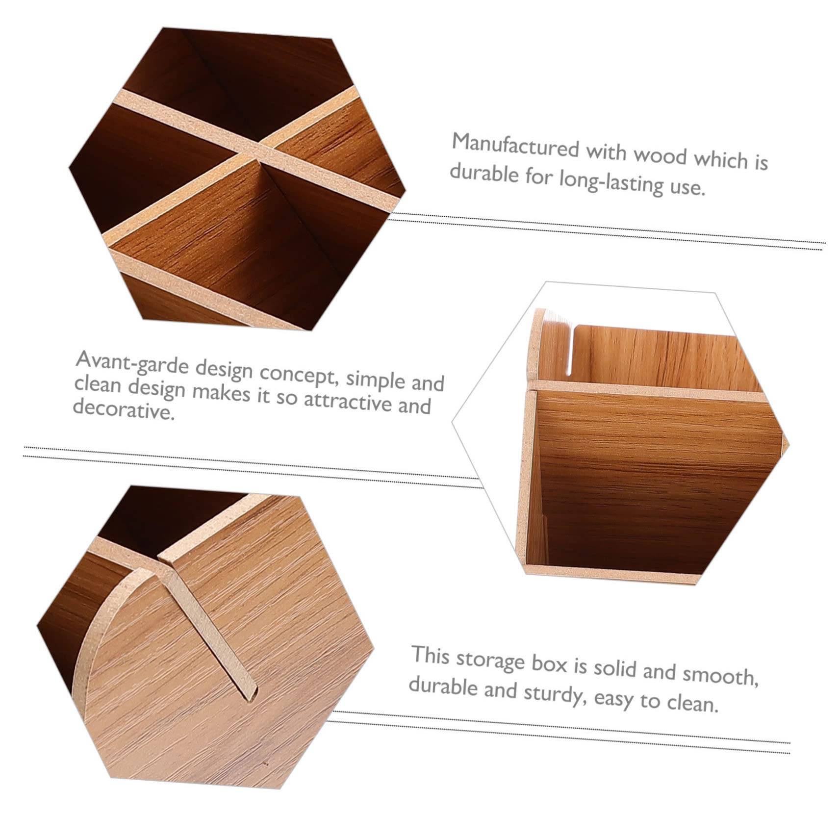 Portapenne da Scrivania in Legno Scomparti Multipli, Solido e Resistente, Organizer per Ufficio per Mantenere la Scrivania Ordinata