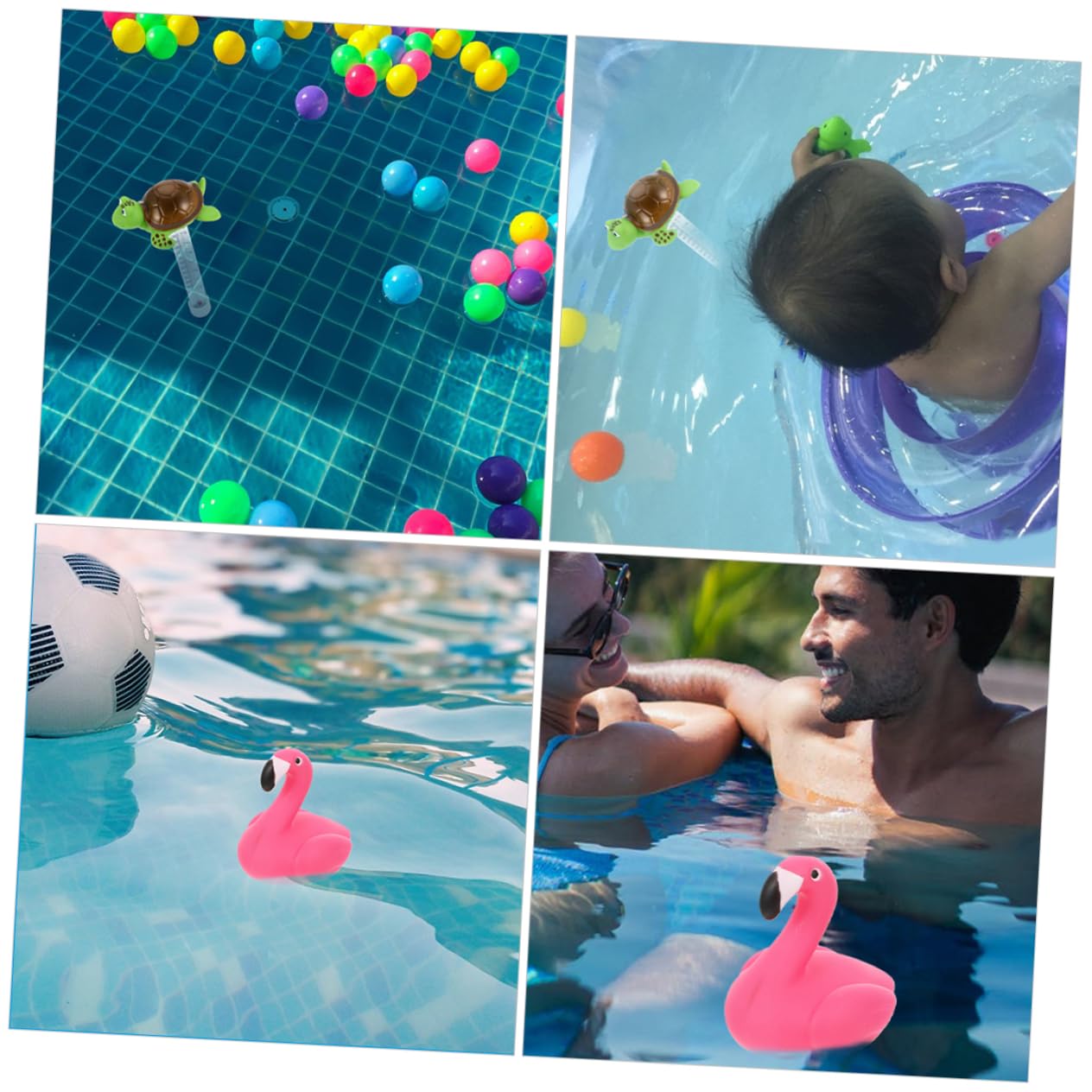 TOYANDONA 2 Set Termometro Per L'acqua in Fenicottero Piscina Galleggiante Termometro Spa Per Vasca Idromassaggio Acqua Vasca Della Piscina Plastica 2 Pezzi*2